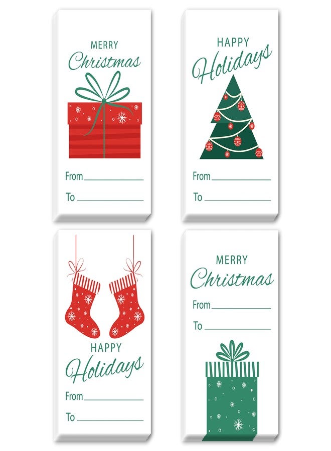 OXRUN Christmas Gift Tags, 40 Merry Christmas Gifts Labels Stickers, Happy Holiday Name Tag Self-Adhesive for Party Presents Decorations - A02 - Image 1